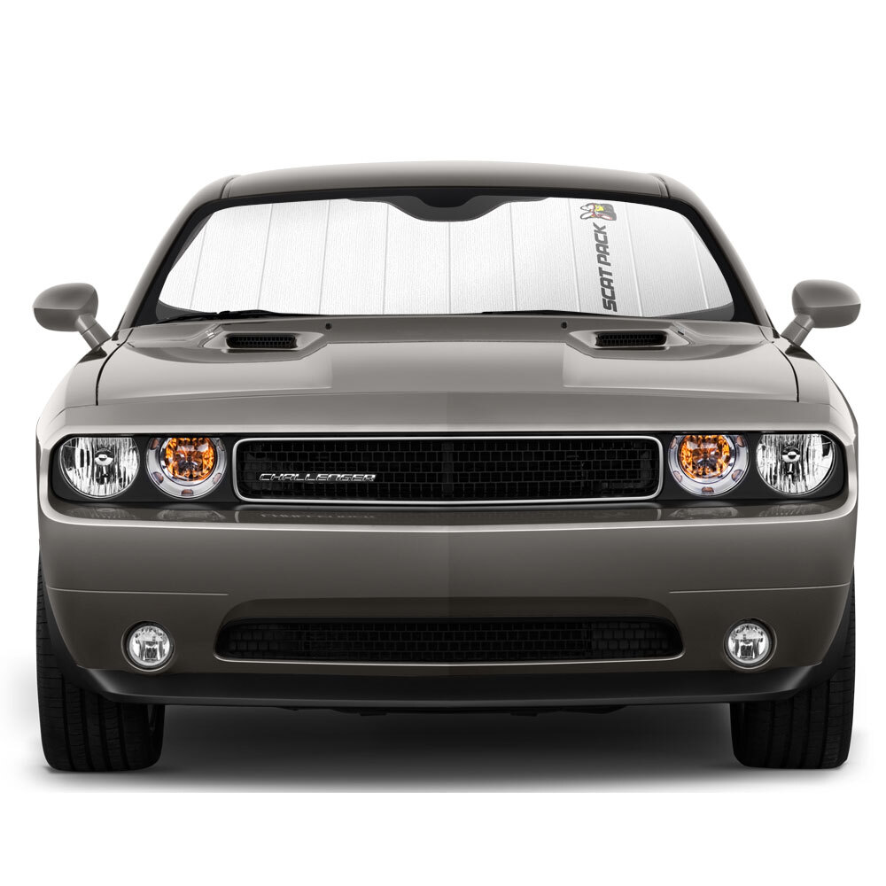 Dodge Scat-Pack Logo Universal Fit Auto Windshield Sun Shade at Standard Size