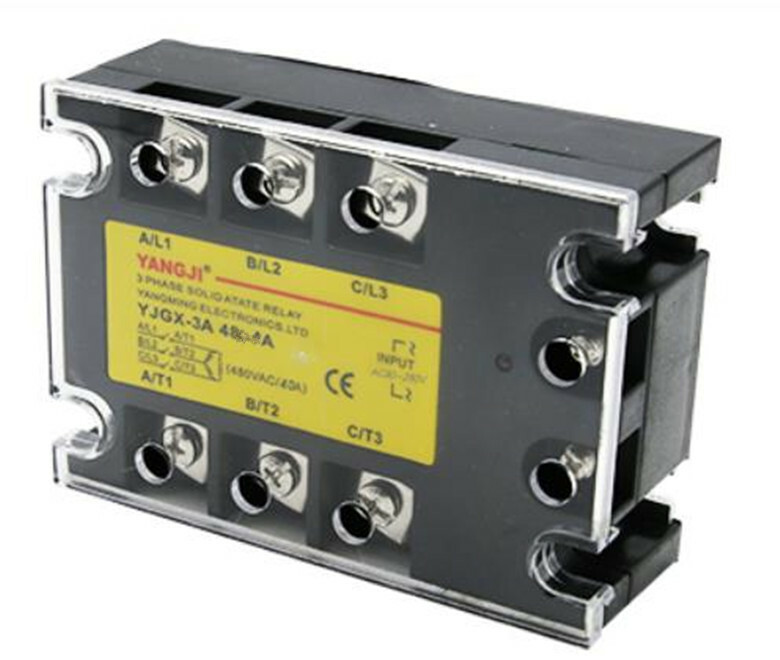 Three-phase SSR AC control AC AC-AC solid state relay YJGX-3A4825A 480VAC 25A
