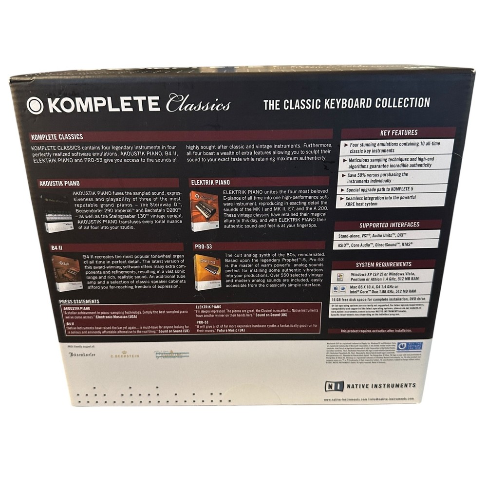 Native Instruments NI Komplete Classics - Classic Keyboard Collection Software