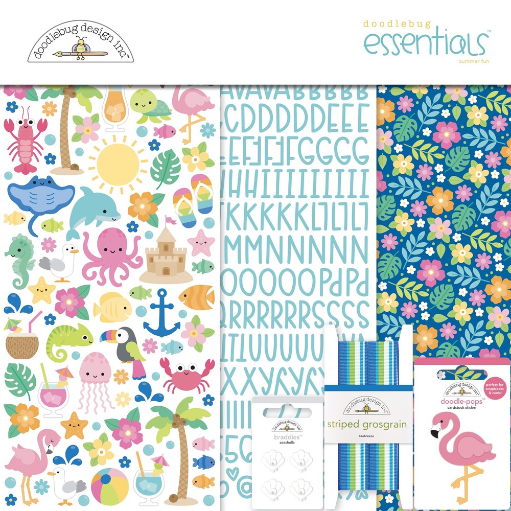 Doodlebug Essentials Page Kit 12"X12"-Summer Fun