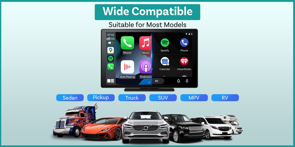 Ottocast 9" Car Touchscreen Wireless CarPlay+Android Streaming w/Youtube+TK