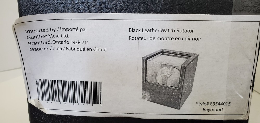 Automatic Black Leather Watch Winder Rotator Raymond Storage Display Case