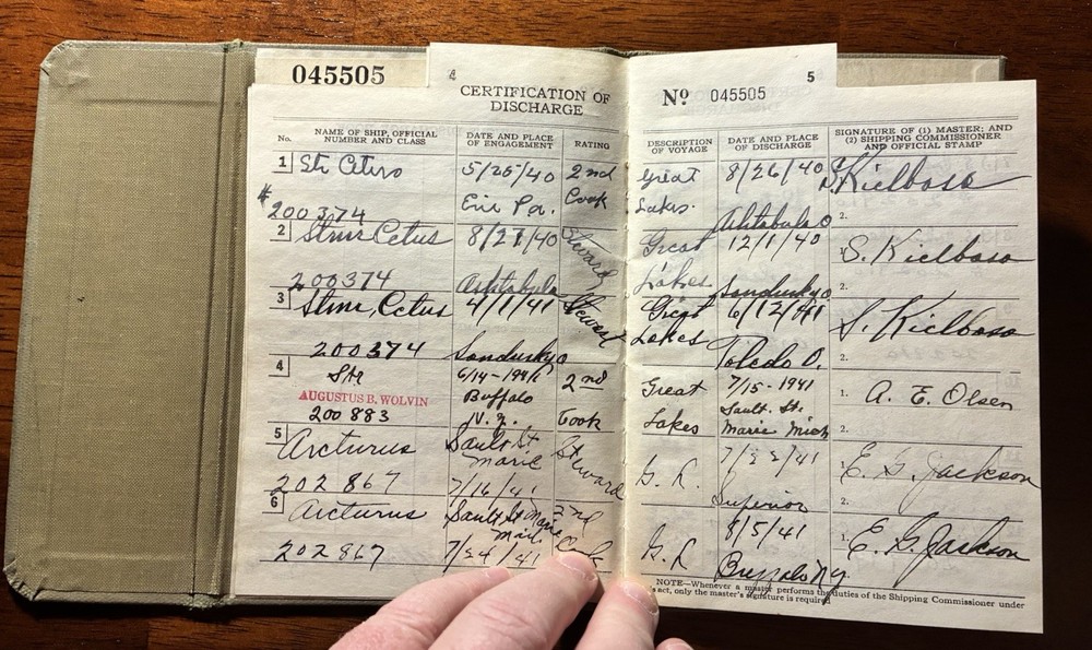 WWII 1940-41 US Coast Guard Continuous Discharge Book