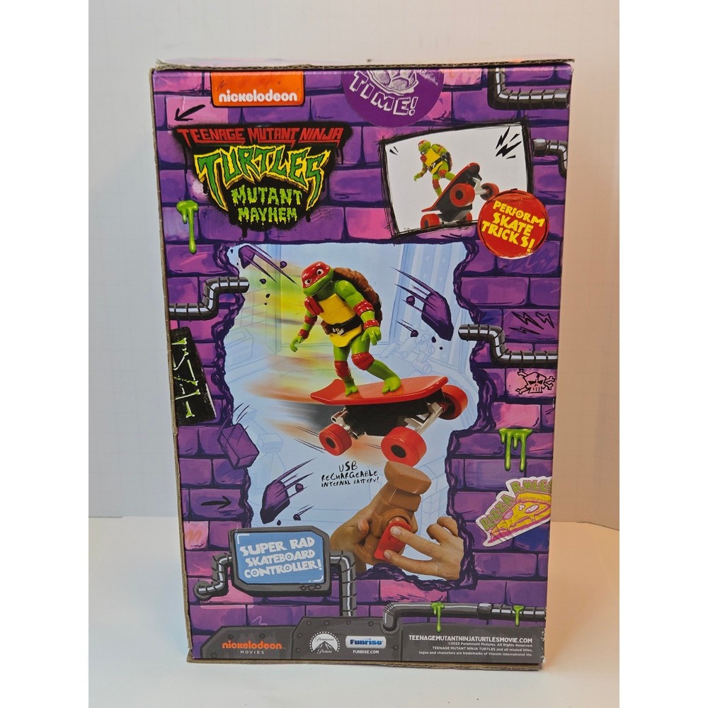 TMNT Mutant Mayhem Half Pipe RC Raphael Skateboard Remote Control Toy NEW