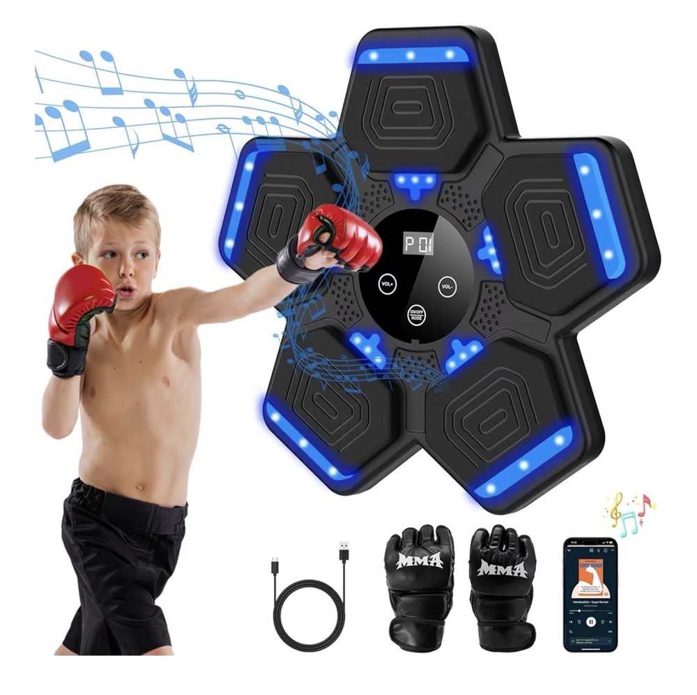 Bluetooth Music Strike Pad with LED Display, Adjustable Height, Hit-Resistant