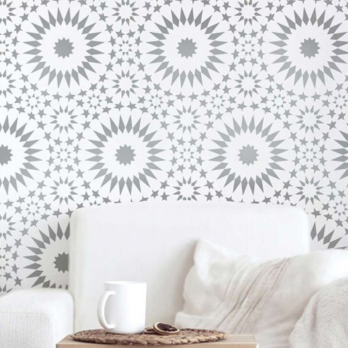 Ambrosia Tile Moroccan Wall Stencil - DIY Home Decor - Reusable Stencil