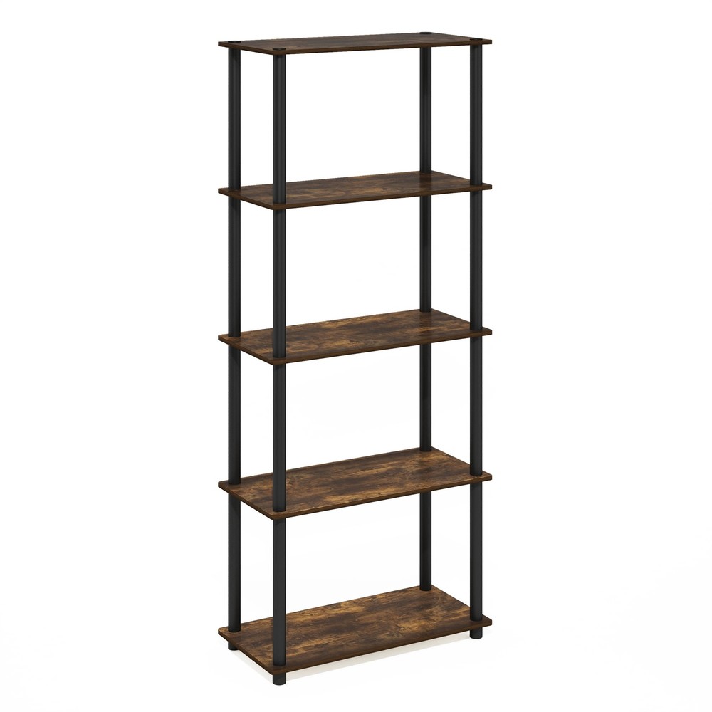 Multipurpose Shelf Display Rack in Amber Pine/Black 5-Tier