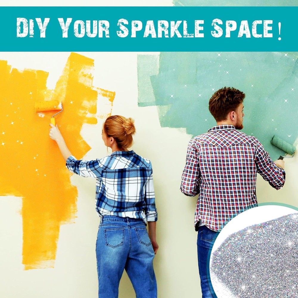 Glitter Paint Additive Silver Holographic Glitter Paint Additive Silver