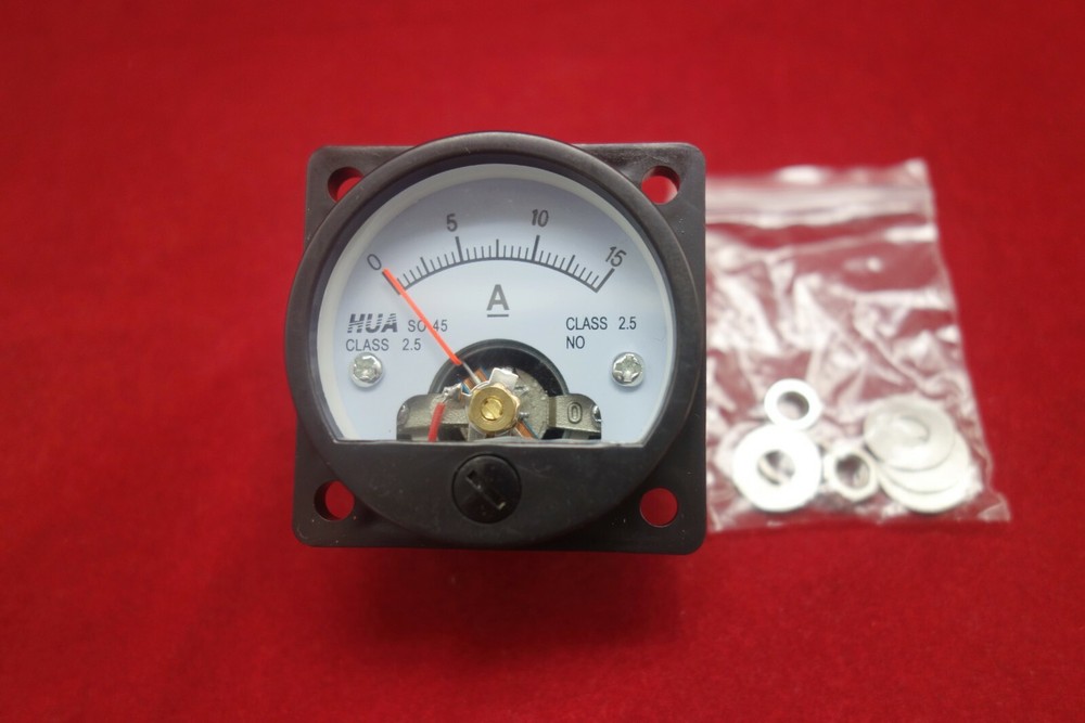 1PC DC 0-15A Analog Ammeter Panel AMP Current Meter SO45 Cutout 45mm