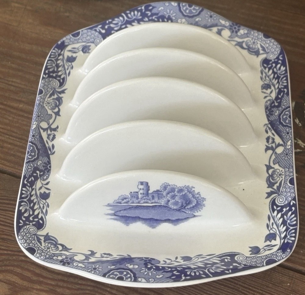 Spode Made In England Blue Italian Spode Design Toast Server Rack