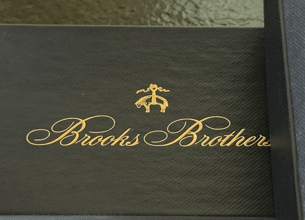 NIB Brooks Brothers Mens Solid Black Formal Solid Suspenders w/ Silver $148