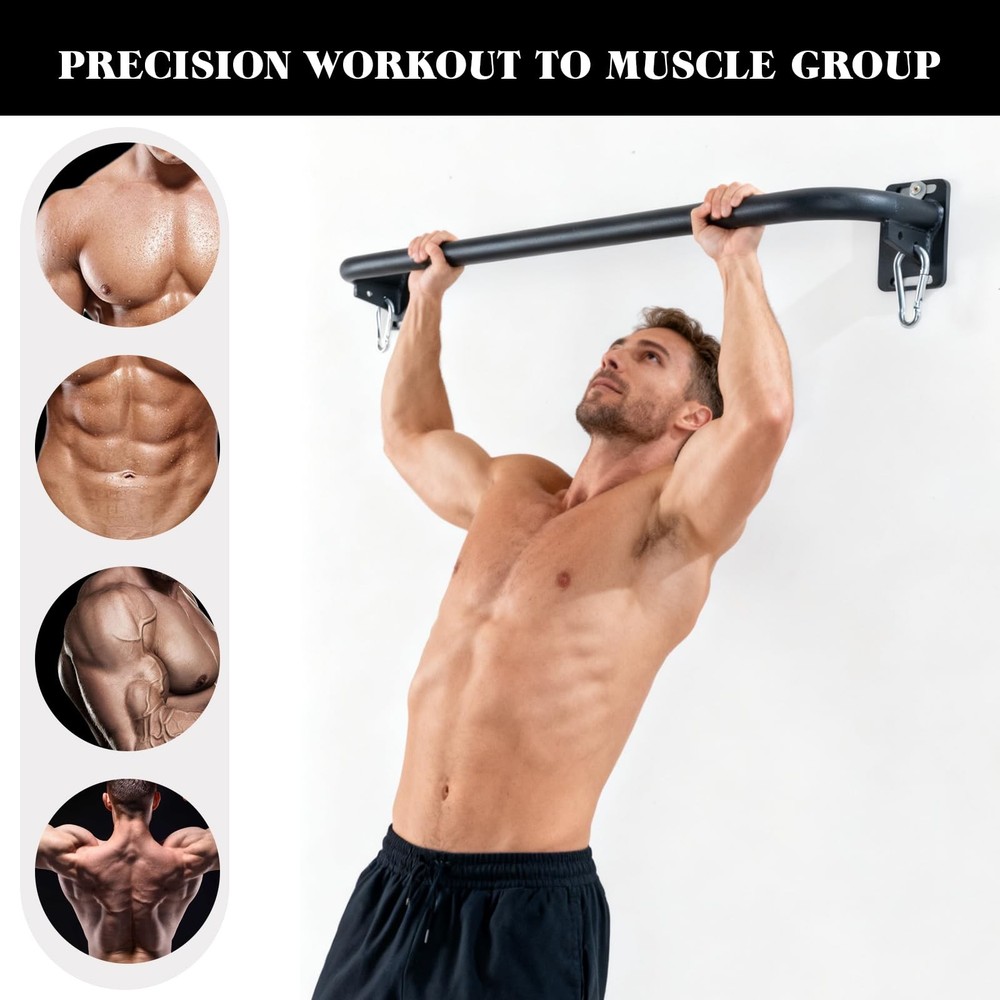 Wall Mounted Pull Up Bar, Door Frame Pull Up Bar for Home Gym, Professional D...