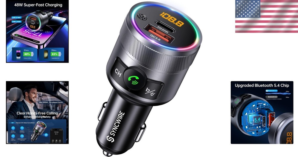 Colorful Backlit Bluetooth Car Transmitter