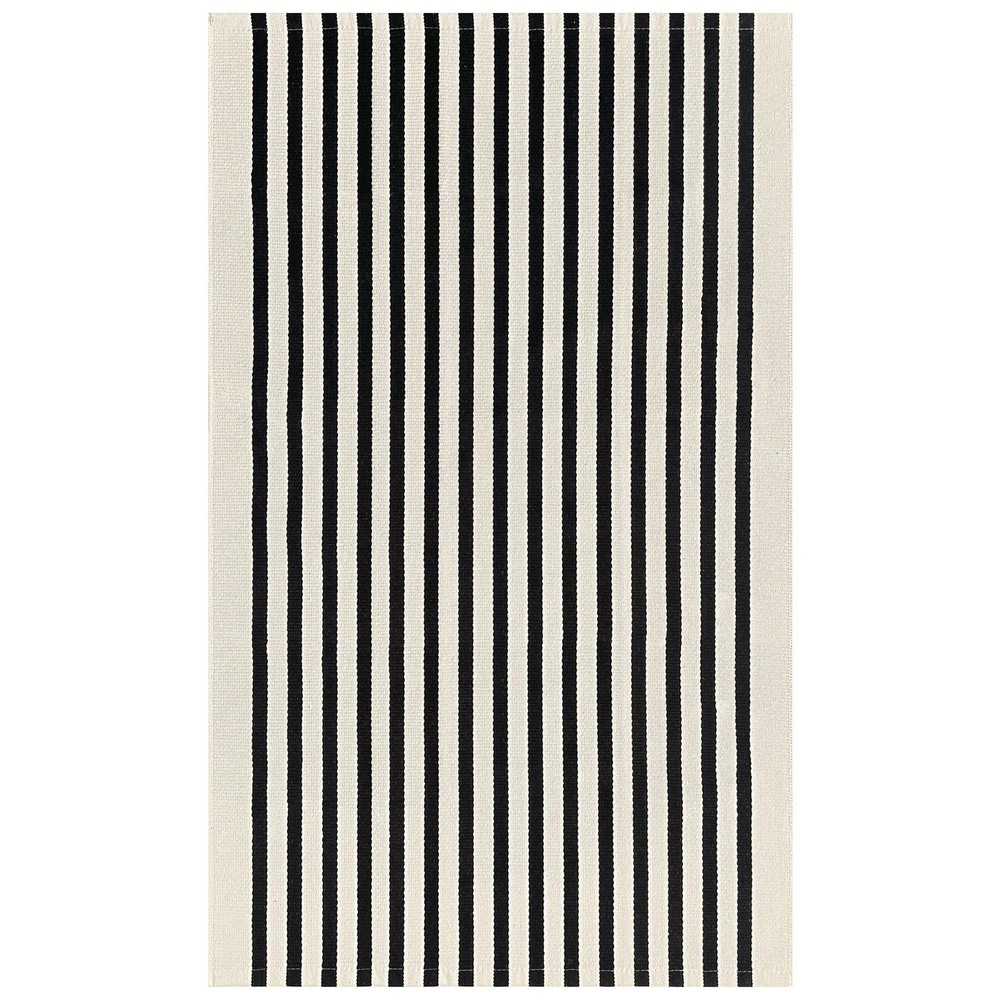 KILOCOCO Beige Striped 3' x 5' (Rectangular), Light and Black Stripe