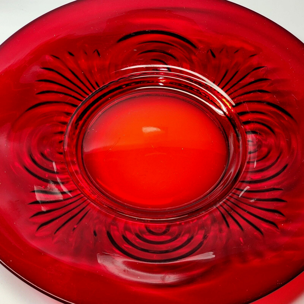 Paden City Largo Ruby 13.5" Handled Cake Plate Chop Sandwich Platter