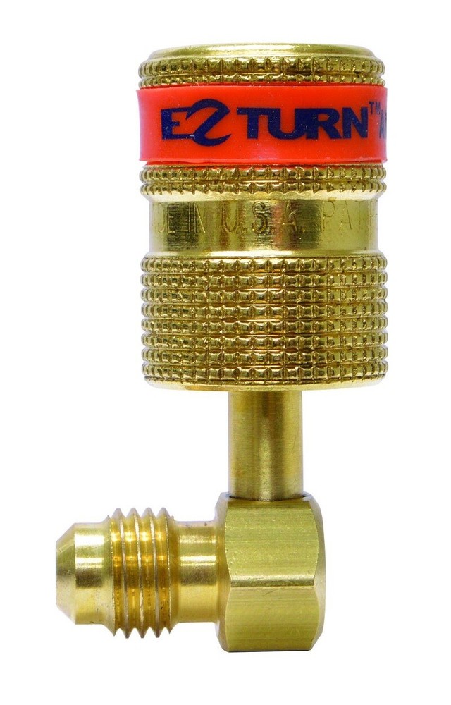 Uniweld EZABM90 EZ-Turn Anti-Blowback Hose Adaptor, 1/4 in MF x 5/16 in FF, 90°