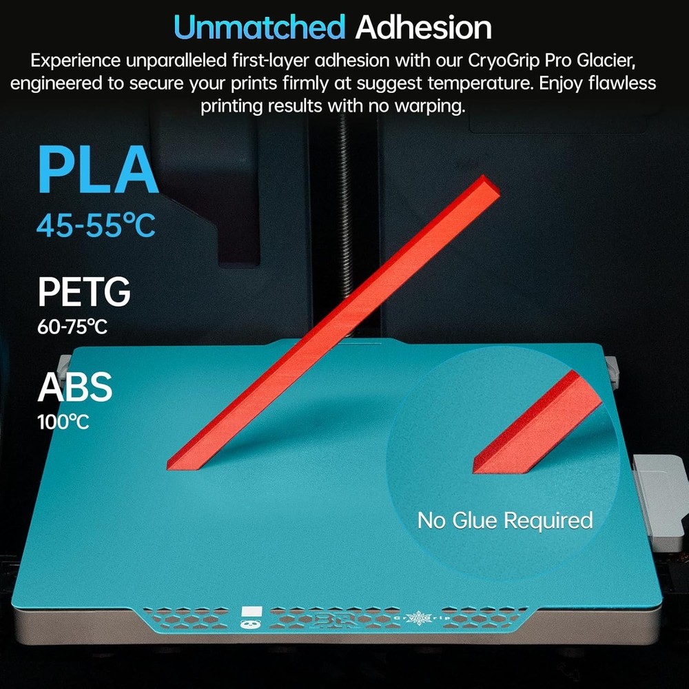 CryoGrip Pro Glacier 257mm Double-Sided Build Plate for Bambu-Lab Printers