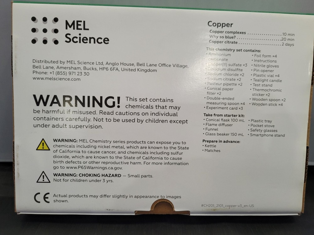 MEL Science: Copper Chemistry Kit New Home lab