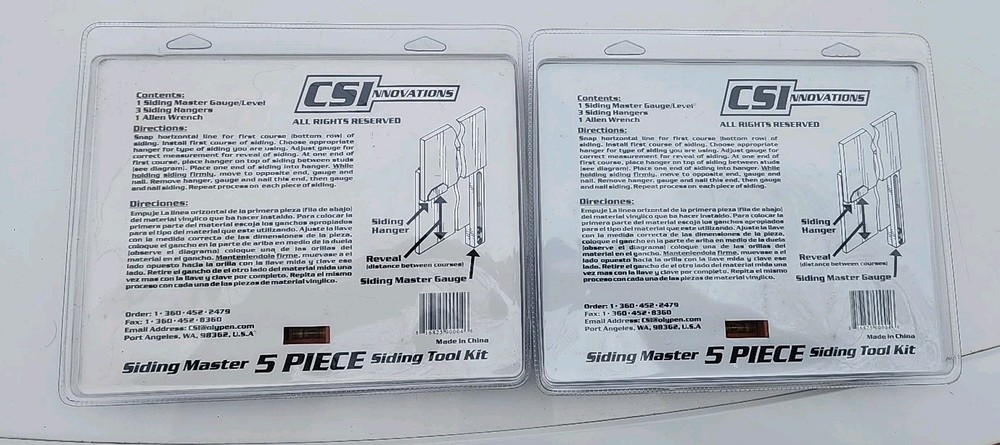 2- CSI 5 PIECE SIDING INSTALLATION TOOL KIT - CS Innovations