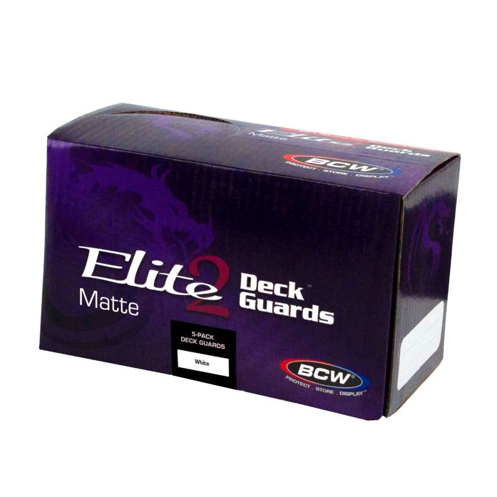 PACK OF 100 Standard Sized Deck Guards - Elite2 - Matte - White