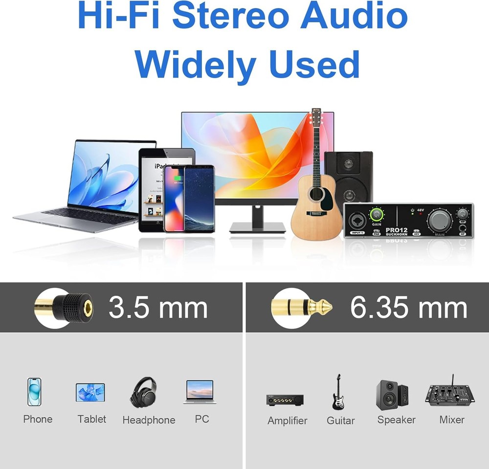 Headphone jack adapters from small to large size.