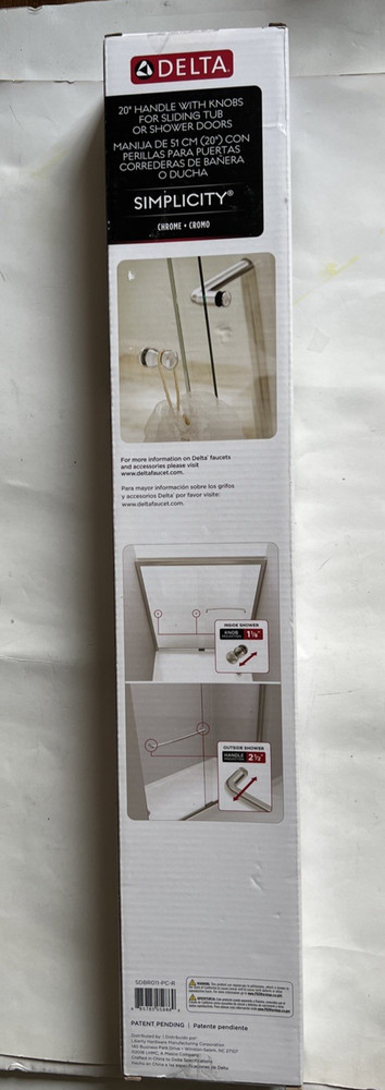 Delta - SDBR011-PC-R - 20" Handle w/ Knobs For Shower Doors Chrome