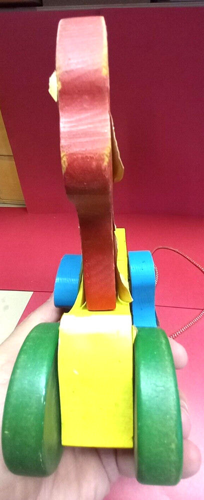 Vintage TRACTOR JACK Wooden Pull Toy