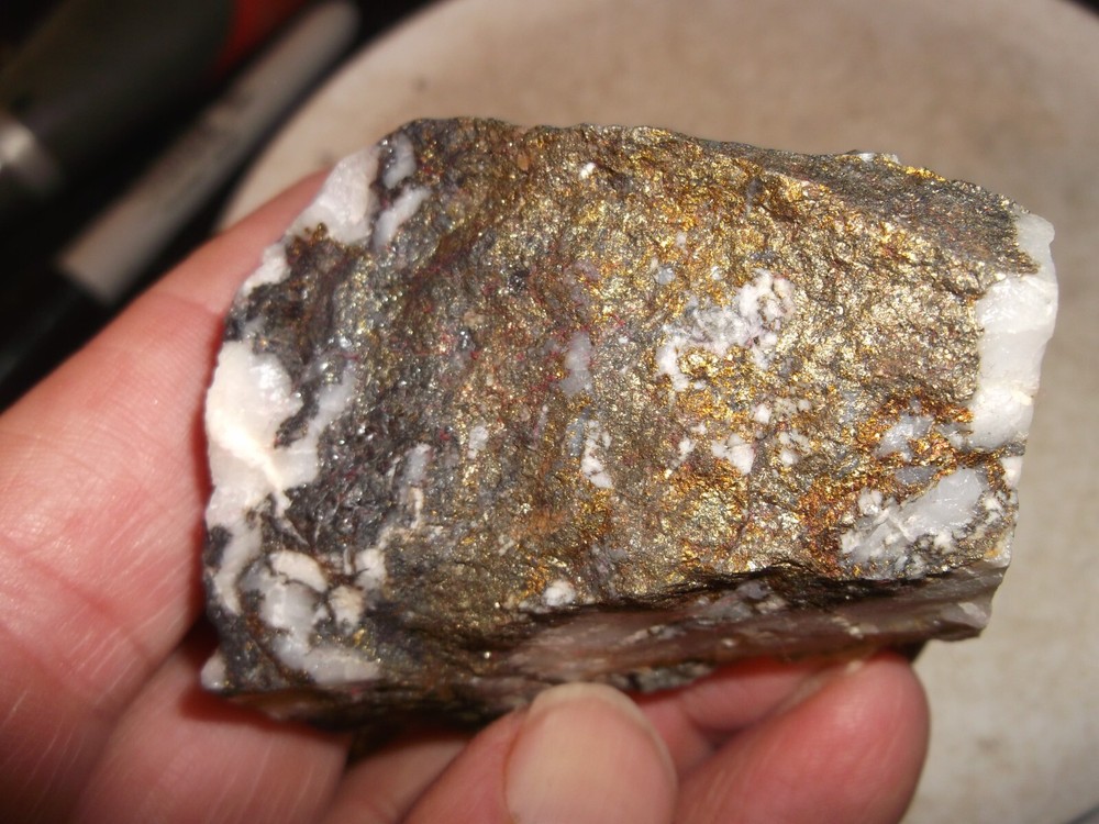 Gold, silver, copper, 166 grams samples ,ore high grade .