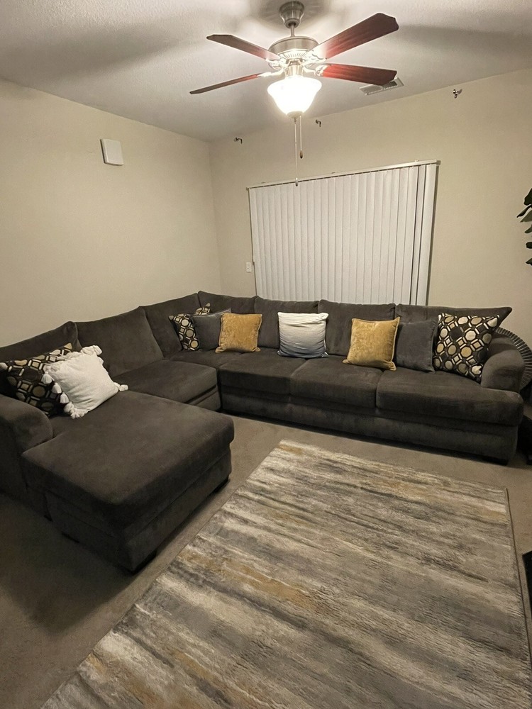 2-piece sectional couch with throw pillows! 