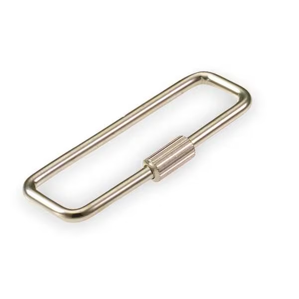 Threaded Sleeve Key Ring, Gray, Metal, Rectangle Ring with Threaded Sleeve,