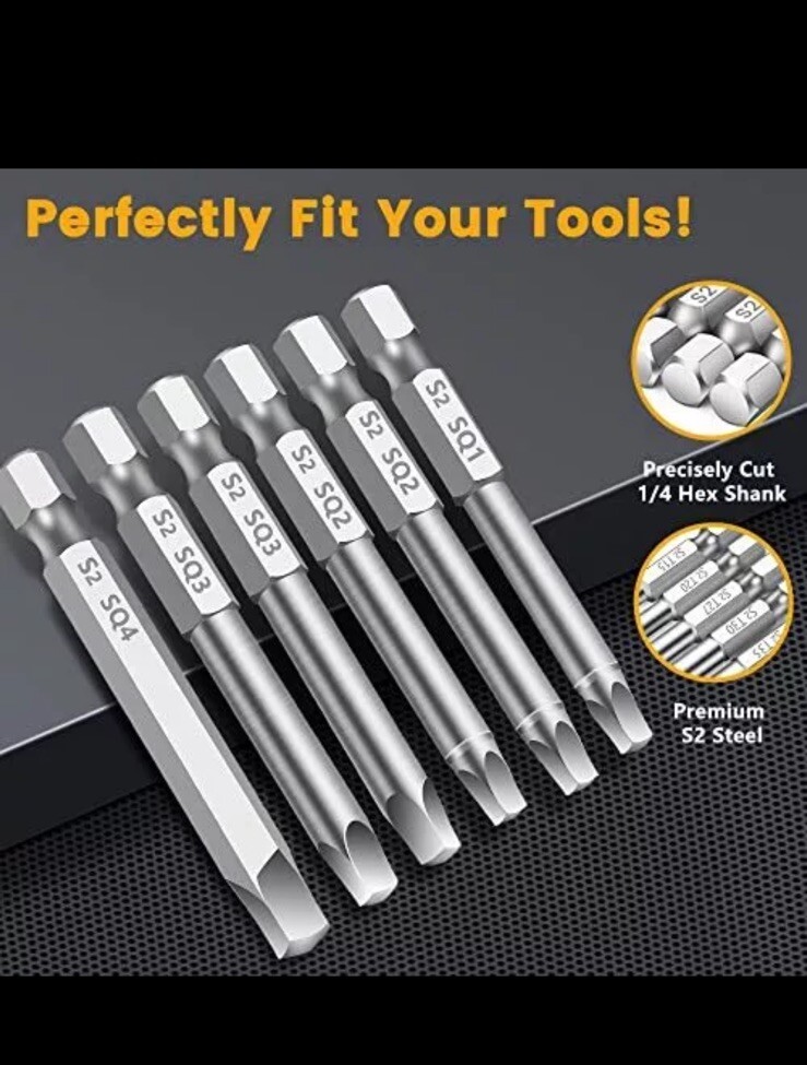10 PCS Screwdriver Bit Set, Robertson Square Allen Wrench Drill Bits