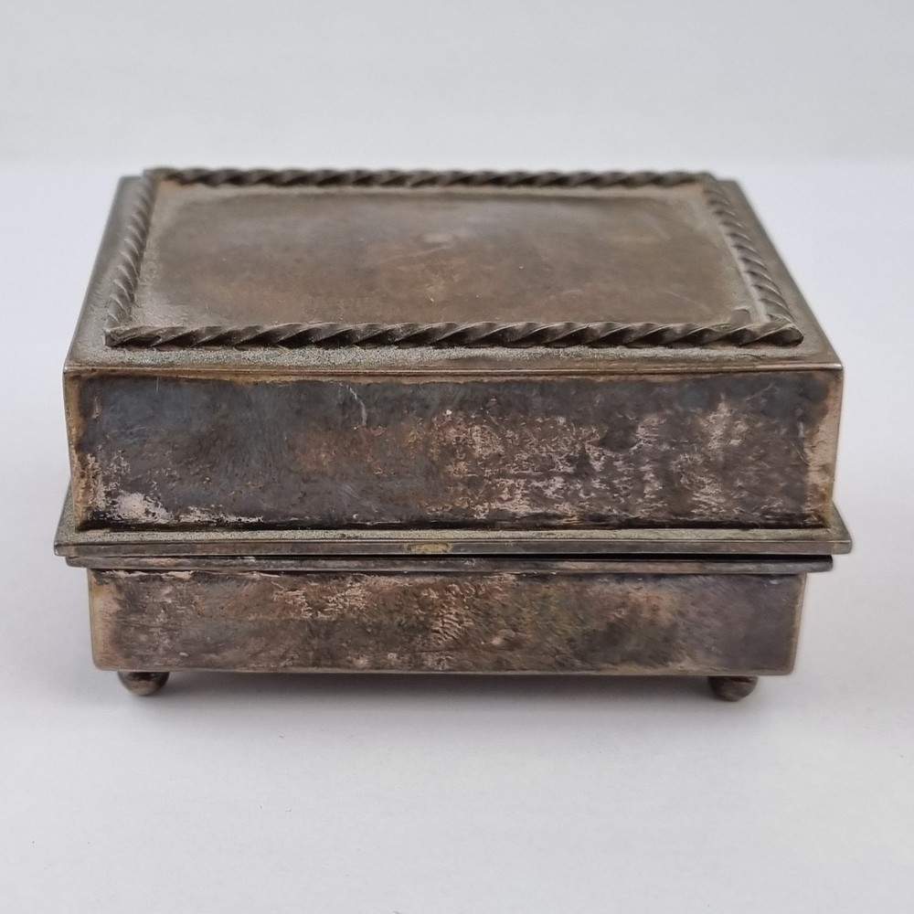 Vintage Solid Silver Box 6.5cm Wide London 1961 Leonard William Burt