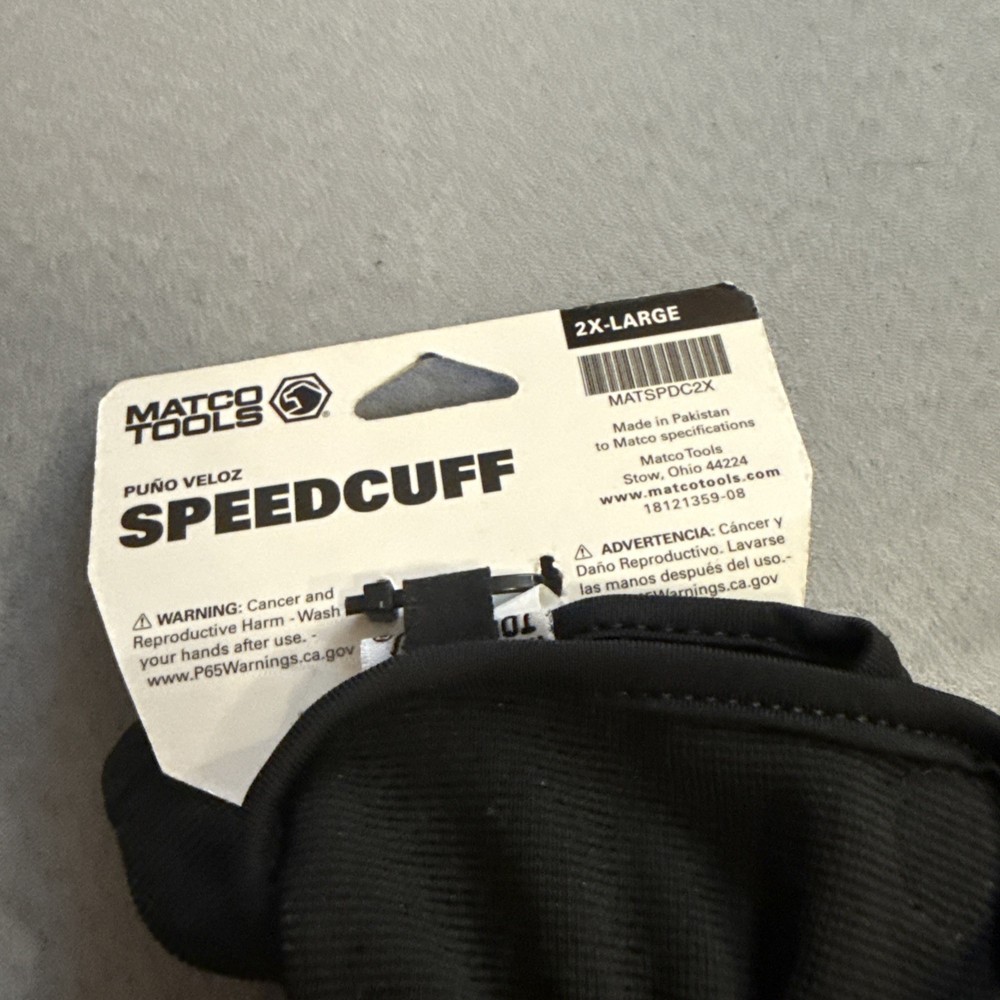 Matco Tools Speed Cuff Gloves Black - 2XL - MATSPDC2X