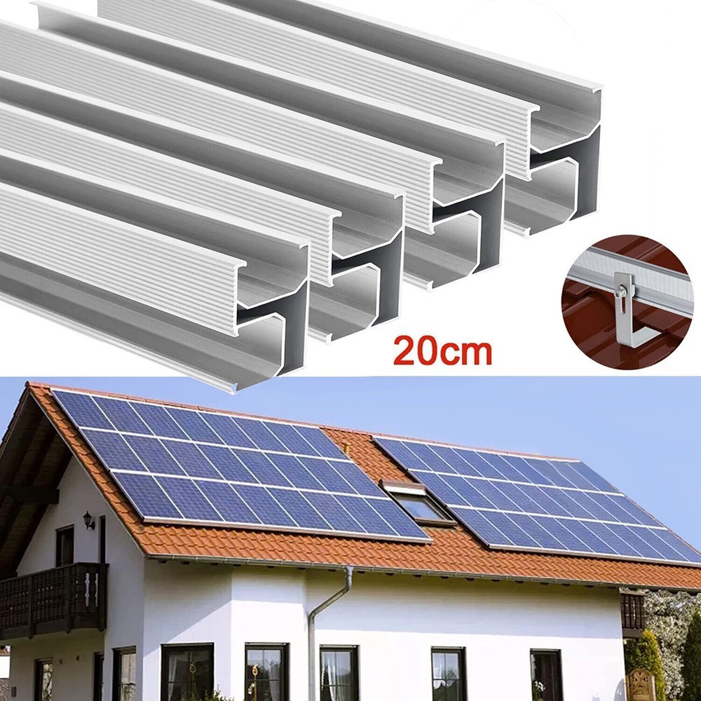 2PCS Solar Panel Mounting Rail 20cm Aluminum Alloy Bracket for PV Modules