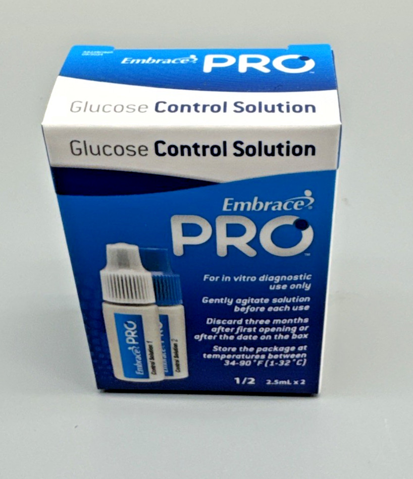 Embrace Pro Blood Glucose Control Solution Level 1 & 2 2 X 4 mL 2 Vial