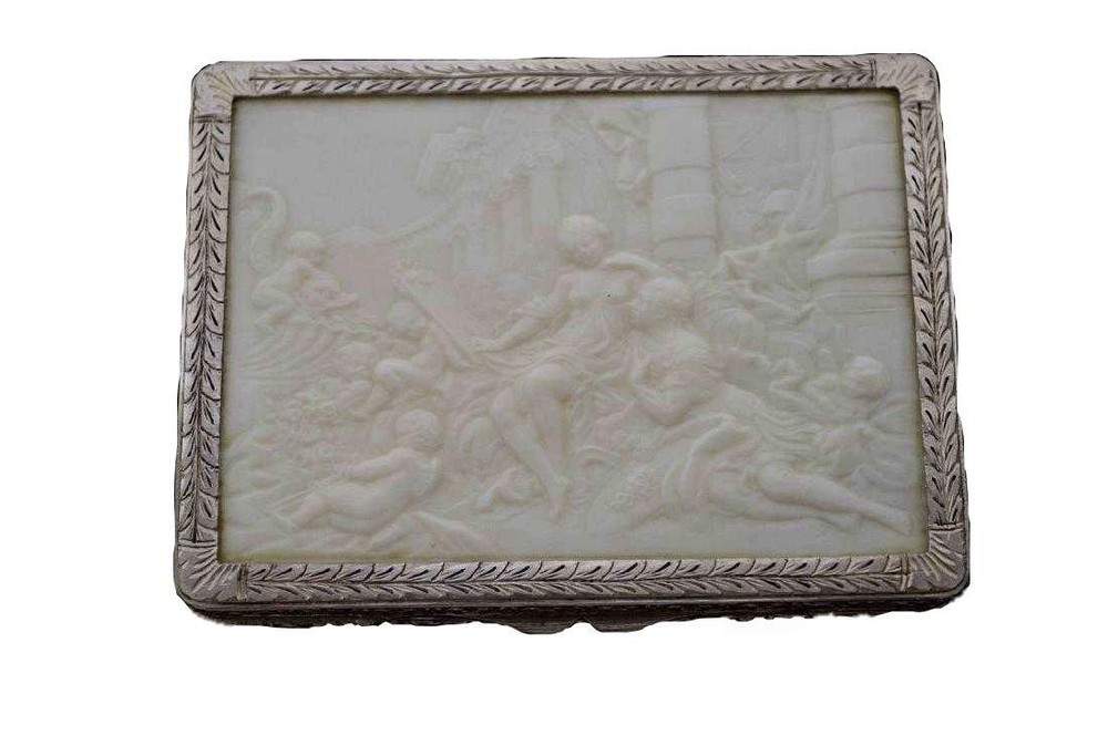 Fine Antique French Silver Frame Cigarette Box.
