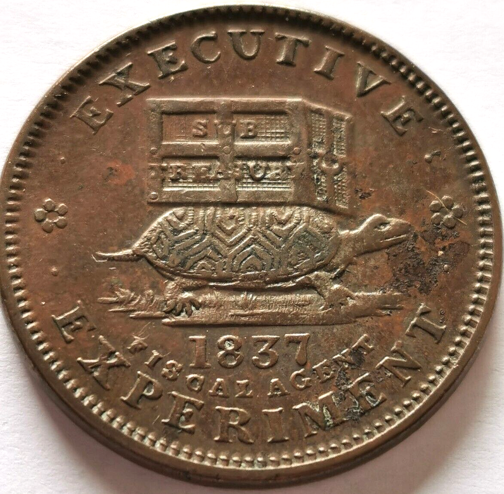 1837 US Hard Times Cooper Token ILLUSTRIOUS PREDECESSOR HT-33