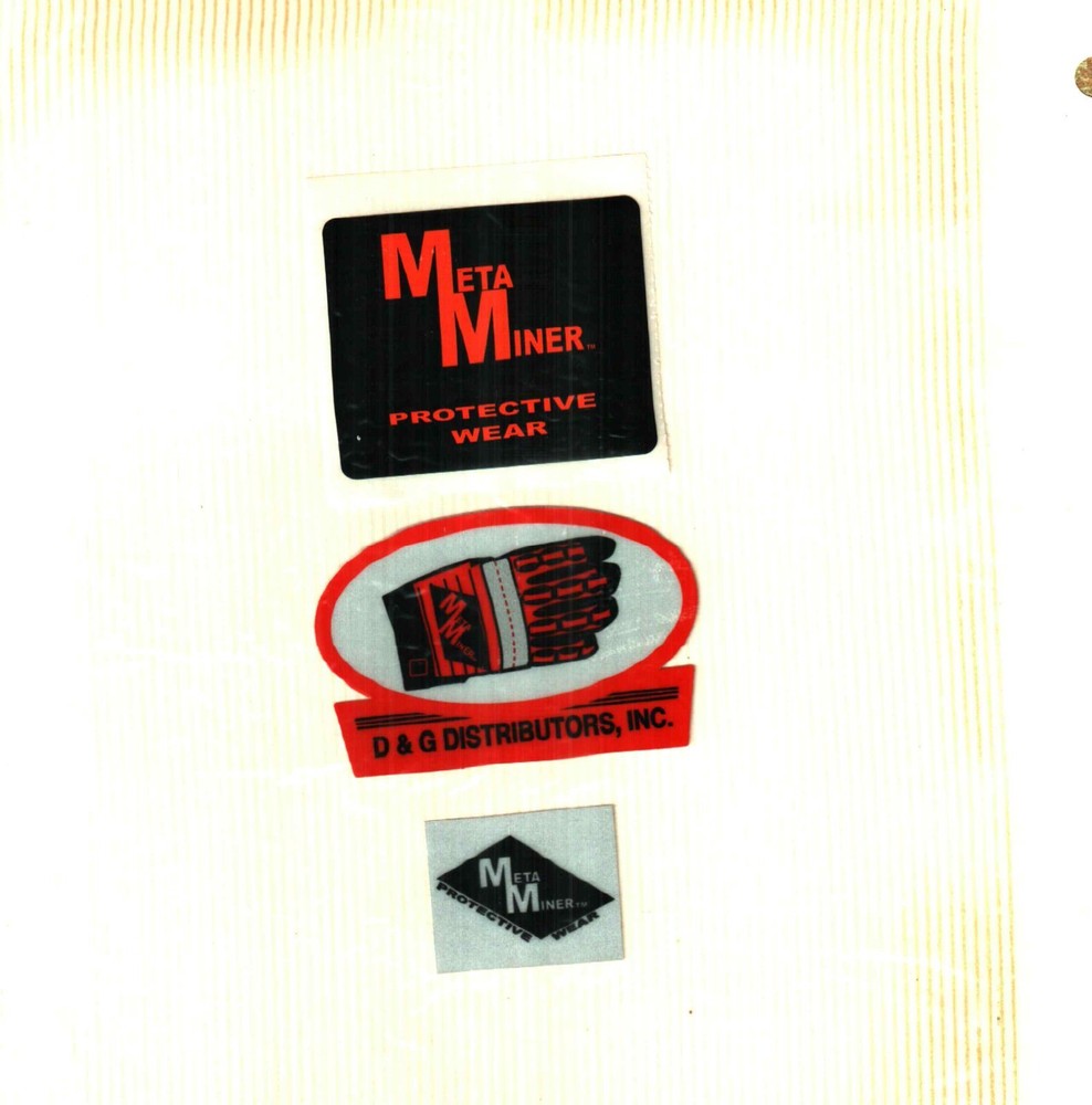 3 DIFFERENT NICE METAL MINER GLOVES COAL MINING STICKERS # 850