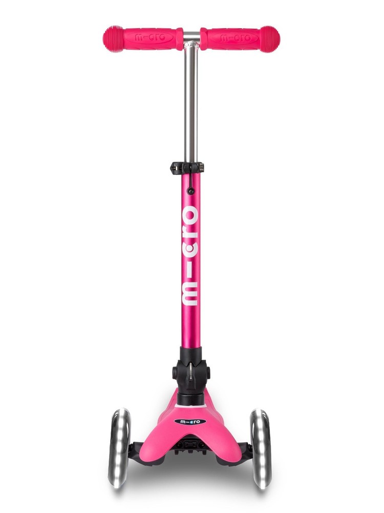 Micro Kickboard - Mini Deluxe Foldable LED Scooter, 3-Wheeled, Lean-to-Steer,...