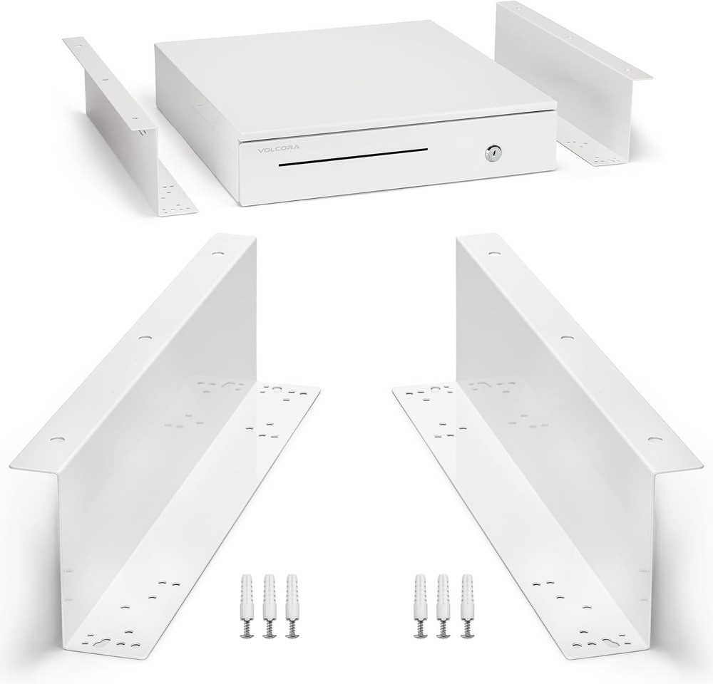 Space-Saving Cash Drawer Bracket for Under Desk - Secure & Sturdy Installation