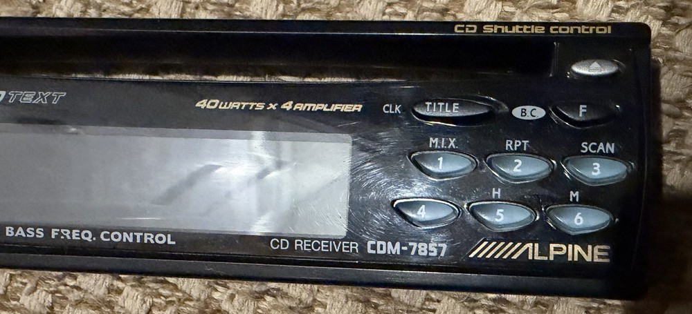 Alpine CDM-7857 CD Receiver Faceplate W/Case Untested