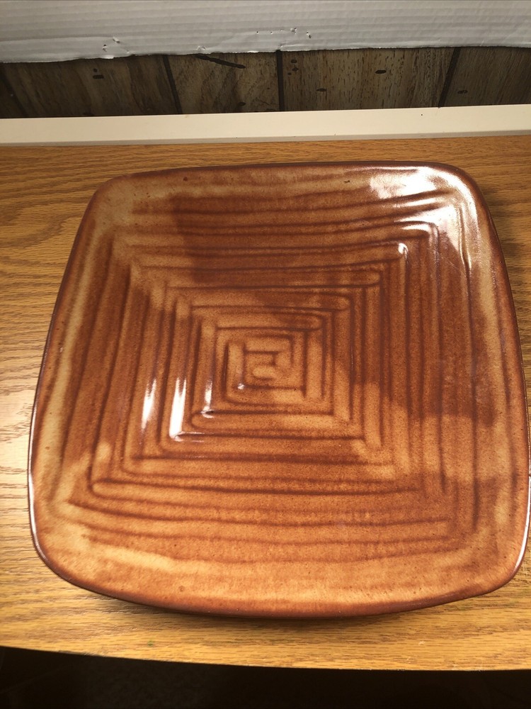 Handpainted Large Pottery Platter Signed 2007