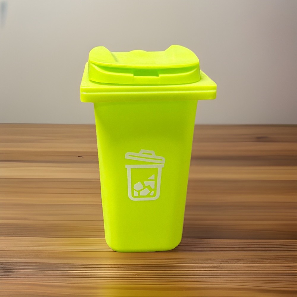 Mini Green Trash Can 6in NEW