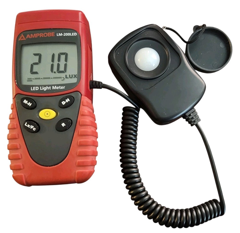 Amprobe LM-200LED Digital Light Meter – LED Lux Meter with Sensor & Tested