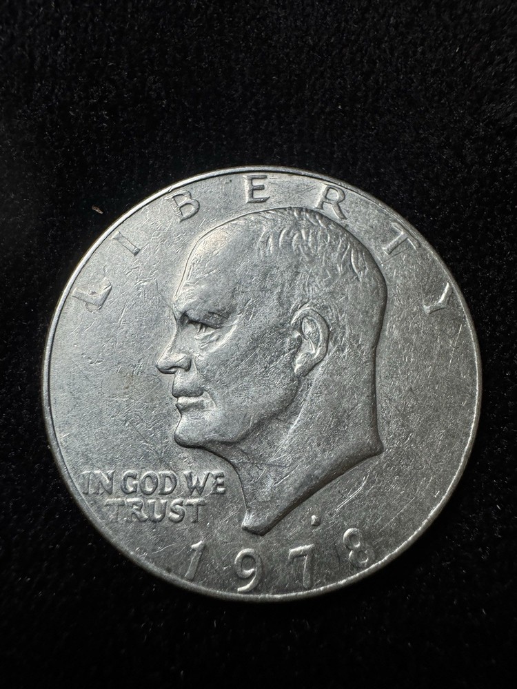 1978-D Eisenhower Dollar Filled Mint Mark Error and eyeless eagle