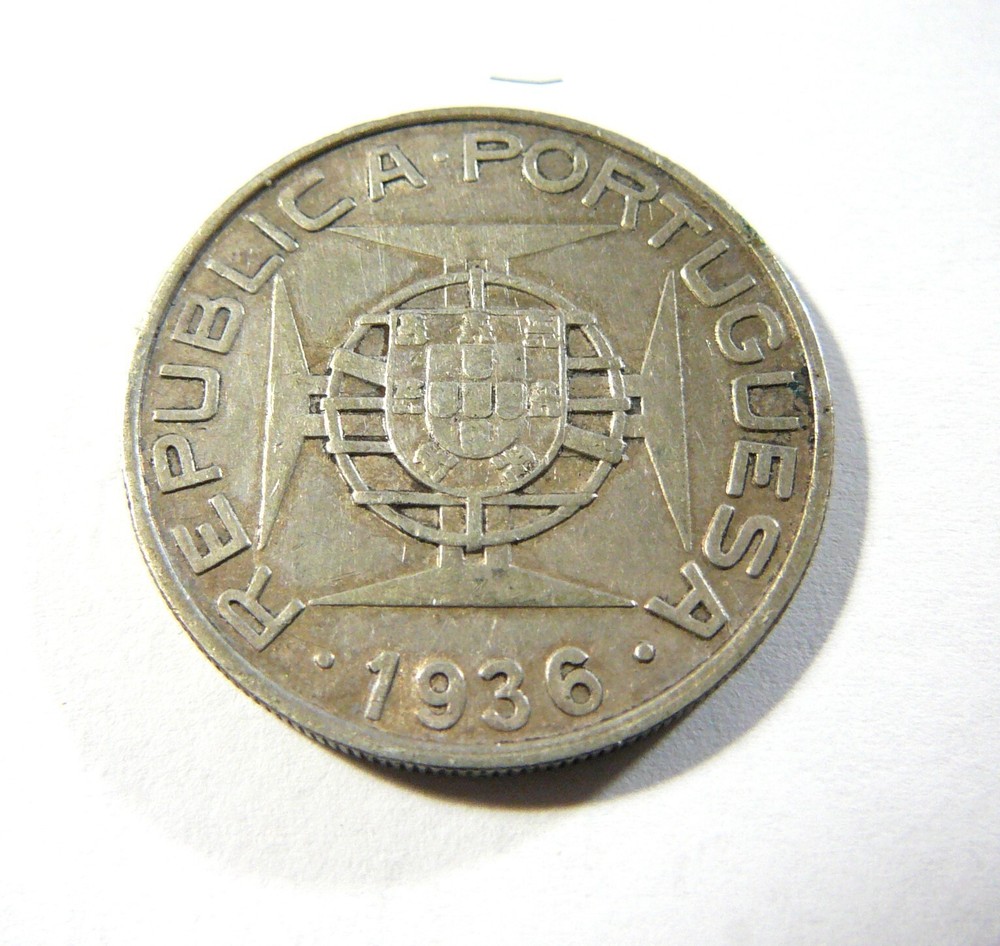 Mozambique 1936 Silver 10 Escudos
