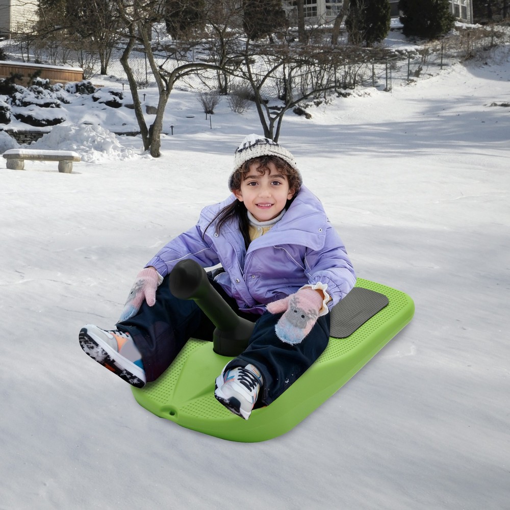 Sledding Snowboard Sled Snow Board Tool w/ Handle & Pull Rope for Kid Winter Fun