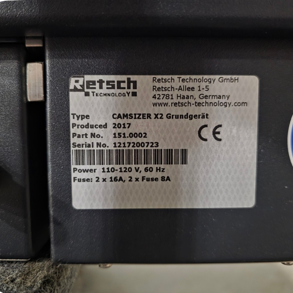 Retsch Camsizer X2 Particle Size And Shape Analyzer W/ X-Flow Module For Liquid