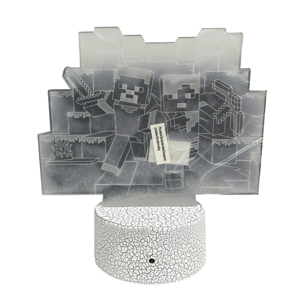 Minecraft 3D Illusion Night Light USB Touch Switch 7 Color Remote Control Kids