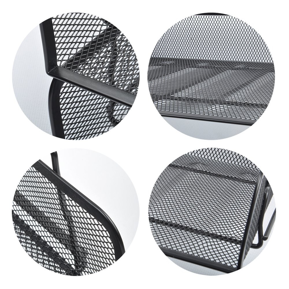 2-Pack Stackable Desk Paper Tray Metal Mesh Document Letter File Organizer